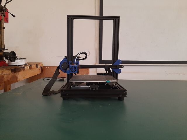 Front view of the printer with filament loaded